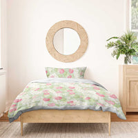 Anthurium Plumeria Lei Pastel Bedding Set Green Hawaiian Splendid Palaka