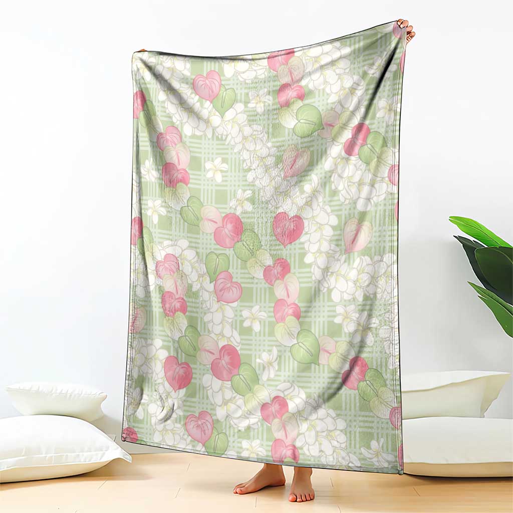 Anthurium Plumeria Lei Pastel Blanket Green Hawaiian Splendid Palaka