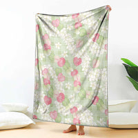 Anthurium Plumeria Lei Pastel Blanket Green Hawaiian Splendid Palaka