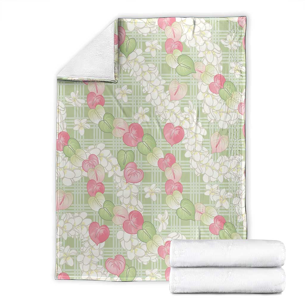 Anthurium Plumeria Lei Pastel Blanket Green Hawaiian Splendid Palaka