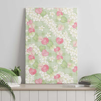 Anthurium Plumeria Lei Pastel Canvas Wall Art Green Hawaiian Splendid Palaka LT01 - Polynesian Pride