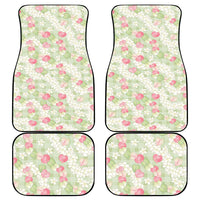 Anthurium Plumeria Lei Pastel Car Mats Green Hawaiian Splendid Palaka