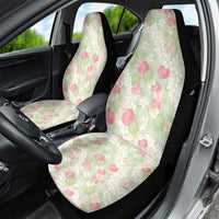 Anthurium Plumeria Lei Pastel Car Seat Cover Green Hawaiian Splendid Palaka