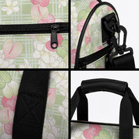Anthurium Plumeria Lei Pastel Duffle Bag Green Hawaiian Splendid Palaka LT01 - Polynesian Pride