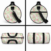 Anthurium Plumeria Lei Pastel Duffle Bag Green Hawaiian Splendid Palaka LT01 - Polynesian Pride