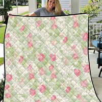 Anthurium Plumeria Lei Pastel Quilt Green Hawaiian Splendid Palaka