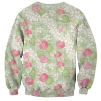 Anthurium Plumeria Lei Pastel Sweatshirt Green Hawaiian Splendid Palaka