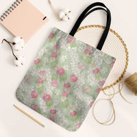 Anthurium Plumeria Lei Pastel Tote Bag Green Hawaiian Splendid Palaka