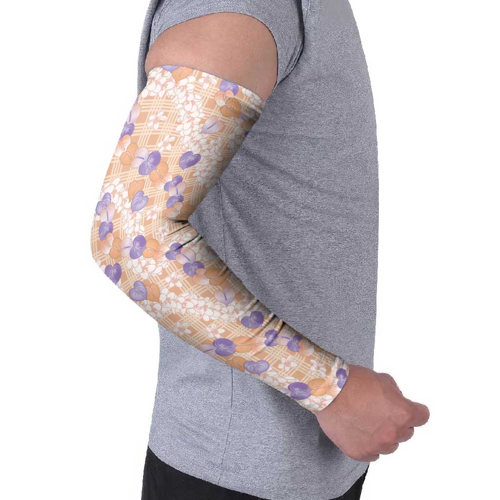 Anthurium Plumeria Lei Pastel Arm Sleeves Orange Hawaiian Splendid Palaka