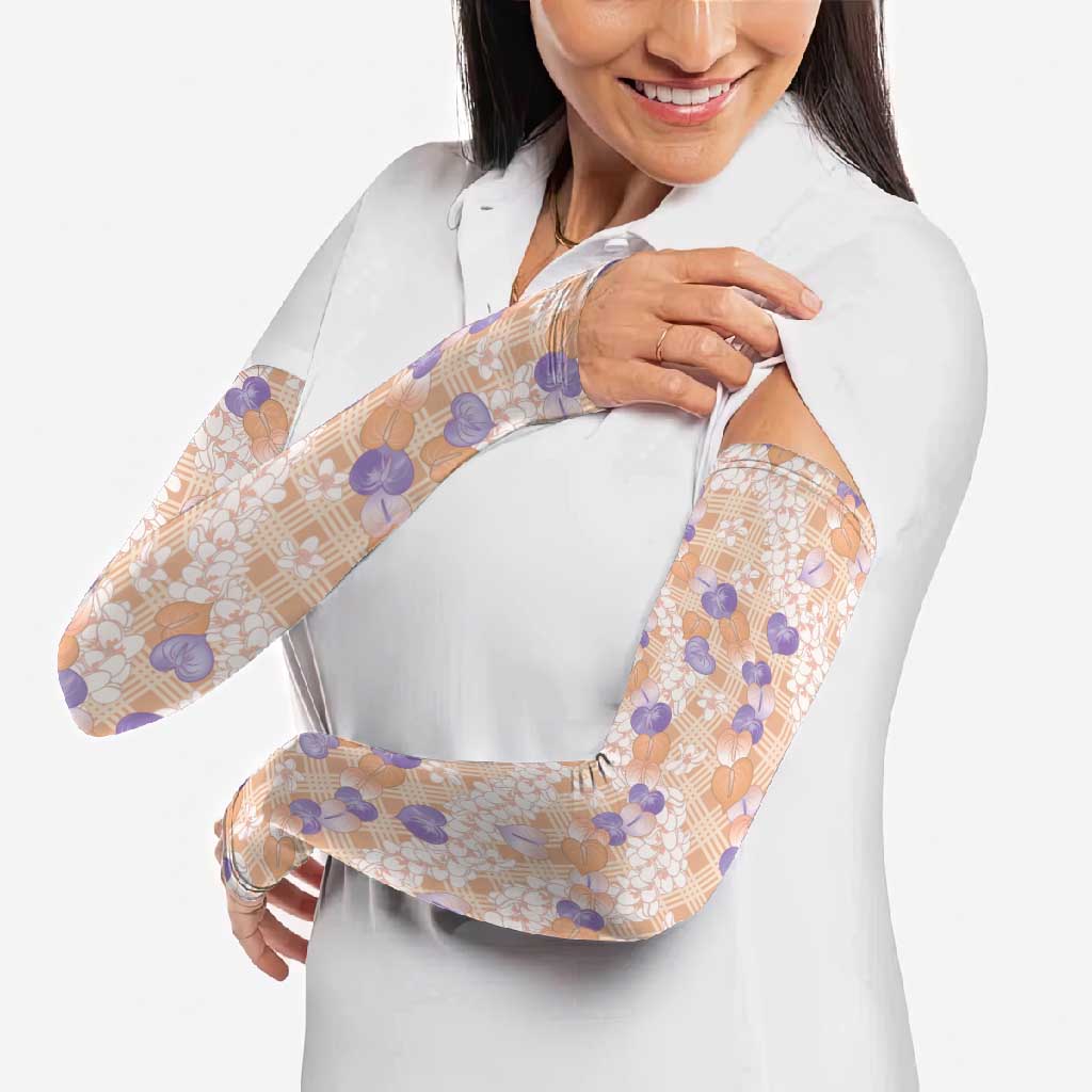 Anthurium Plumeria Lei Pastel Arm Sleeves Orange Hawaiian Splendid Palaka