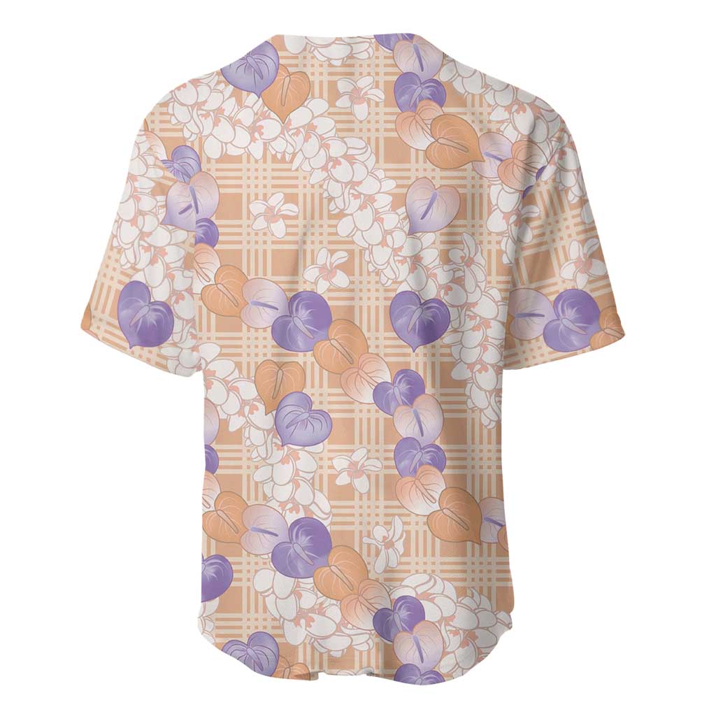 Anthurium Plumeria Lei Pastel Baseball Jersey Orange Hawaiian Splendid Palaka