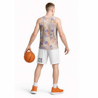 Anthurium Plumeria Lei Pastel Basketball Jersey Orange Hawaiian Splendid Palaka