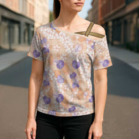 Anthurium Plumeria Lei Pastel Cross Shoulder Shirt Orange Hawaiian Splendid Palaka