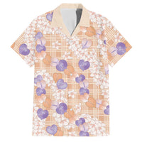 Anthurium Plumeria Lei Pastel Family Matching Off Shoulder Short Dress and Hawaiian Shirt Orange Hawaiian Splendid Palaka LT01 Dad's Shirt - Short Sleeve Orange - Polynesian Pride