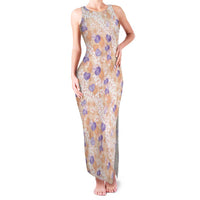 Anthurium Plumeria Lei Pastel Family Matching Tank Maxi Dress and Hawaiian Shirt Orange Hawaiian Splendid Palaka LT01 Mom's Dress Orange - Polynesian Pride