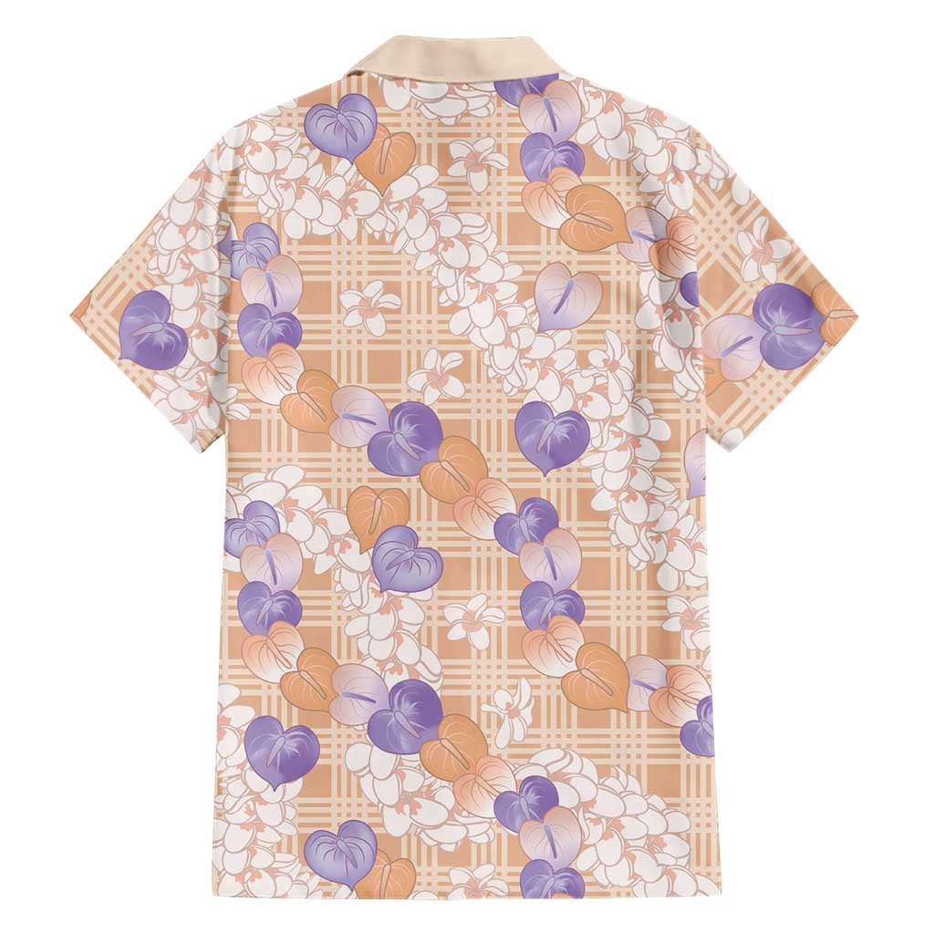 Anthurium Plumeria Lei Pastel Hawaiian Shirt Orange Hawaiian Splendid Palaka LT01 - Polynesian Pride