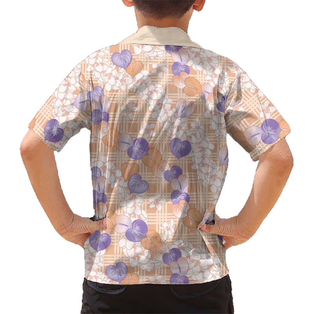 Anthurium Plumeria Lei Pastel Hawaiian Shirt Orange Hawaiian Splendid Palaka LT01 - Polynesian Pride