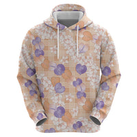 Anthurium Plumeria Lei Pastel Hoodie Orange Hawaiian Splendid Palaka LT01 - Polynesian Pride