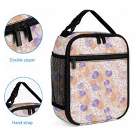 Anthurium Plumeria Lei Pastel Lunch Bag Orange Hawaiian Splendid Palaka LT01 - Polynesian Pride