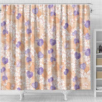 Anthurium Plumeria Lei Pastel Shower Curtain Orange Hawaiian Splendid Palaka