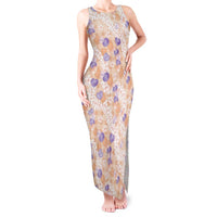 Anthurium Plumeria Lei Pastel Tank Maxi Dress Orange Hawaiian Splendid Palaka LT01 Women Orange - Polynesian Pride