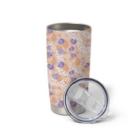 Anthurium Plumeria Lei Pastel Tumbler Cup Orange Hawaiian Splendid Palaka LT01 - Polynesian Pride