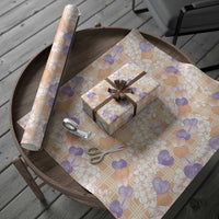 Anthurium Plumeria Lei Pastel Wrapping Paper Orange Hawaiian Splendid Palaka