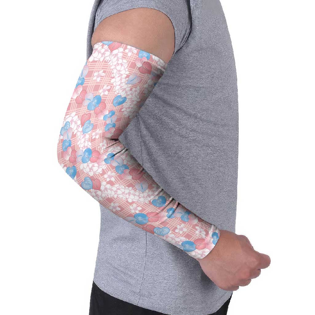 Anthurium Plumeria Lei Pastel Arm Sleeves Pink Hawaiian Splendid Palaka