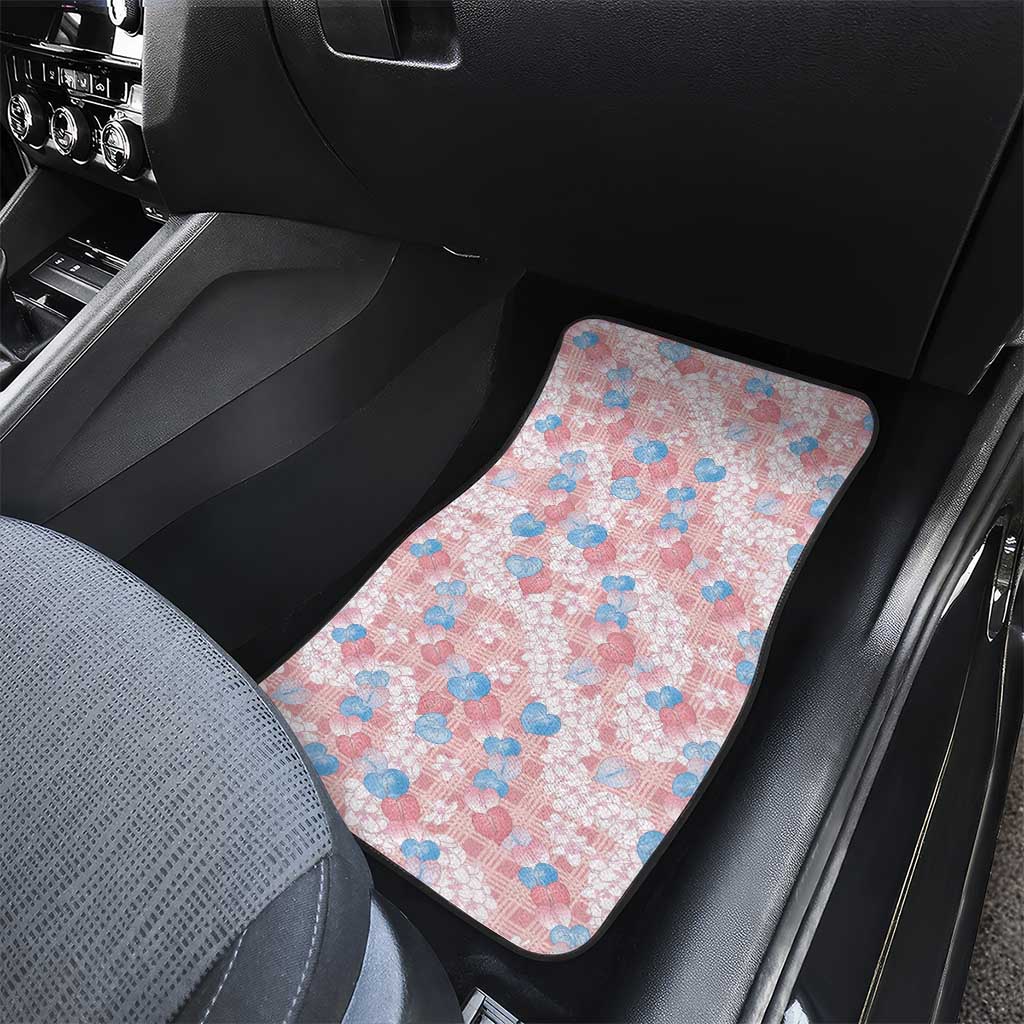 Anthurium Plumeria Lei Pastel Car Mats Pink Hawaiian Splendid Palaka