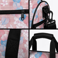 Anthurium Plumeria Lei Pastel Duffle Bag Pink Hawaiian Splendid Palaka LT01 - Polynesian Pride