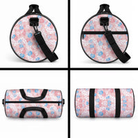 Anthurium Plumeria Lei Pastel Duffle Bag Pink Hawaiian Splendid Palaka LT01 - Polynesian Pride