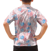 Anthurium Plumeria Lei Pastel Family Matching Puletasi and Hawaiian Shirt Pink Hawaiian Splendid Palaka LT01 - Polynesian Pride