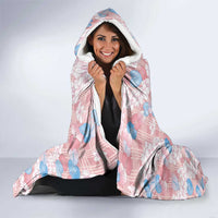 Anthurium Plumeria Lei Pastel Hooded Blanket Pink Hawaiian Splendid Palaka