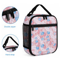 Anthurium Plumeria Lei Pastel Lunch Bag Pink Hawaiian Splendid Palaka LT01 - Polynesian Pride