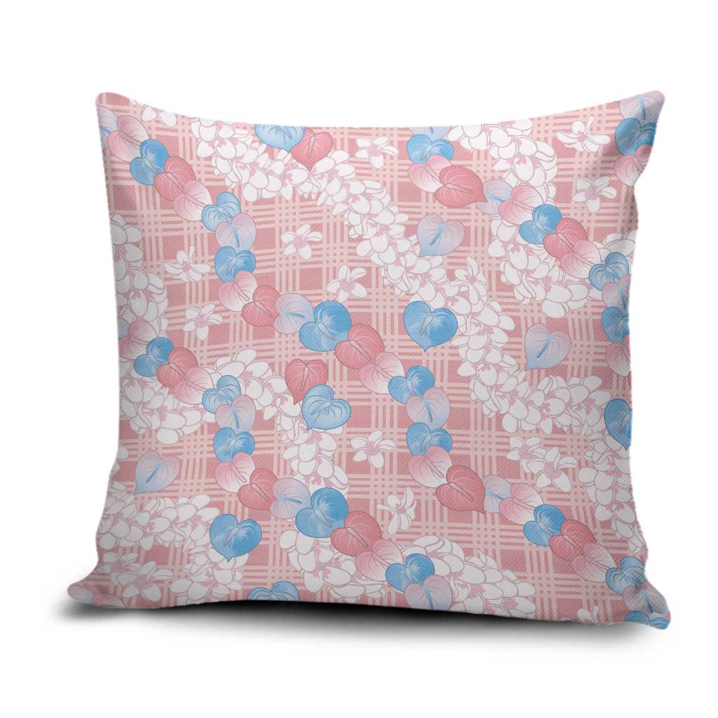 Anthurium Plumeria Lei Pastel Pillow Cover Pink Hawaiian Splendid Palaka