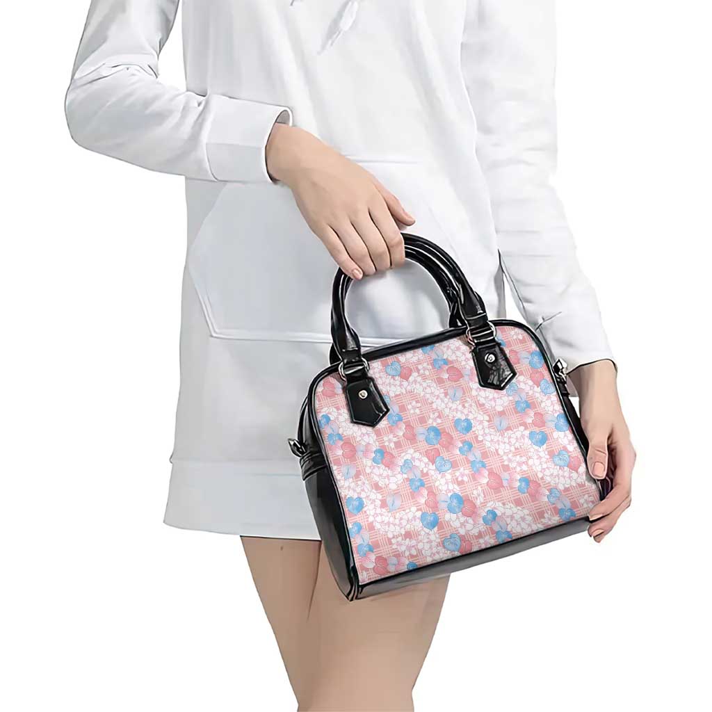 Anthurium Plumeria Lei Pastel Shoulder Handbag Pink Hawaiian Splendid Palaka