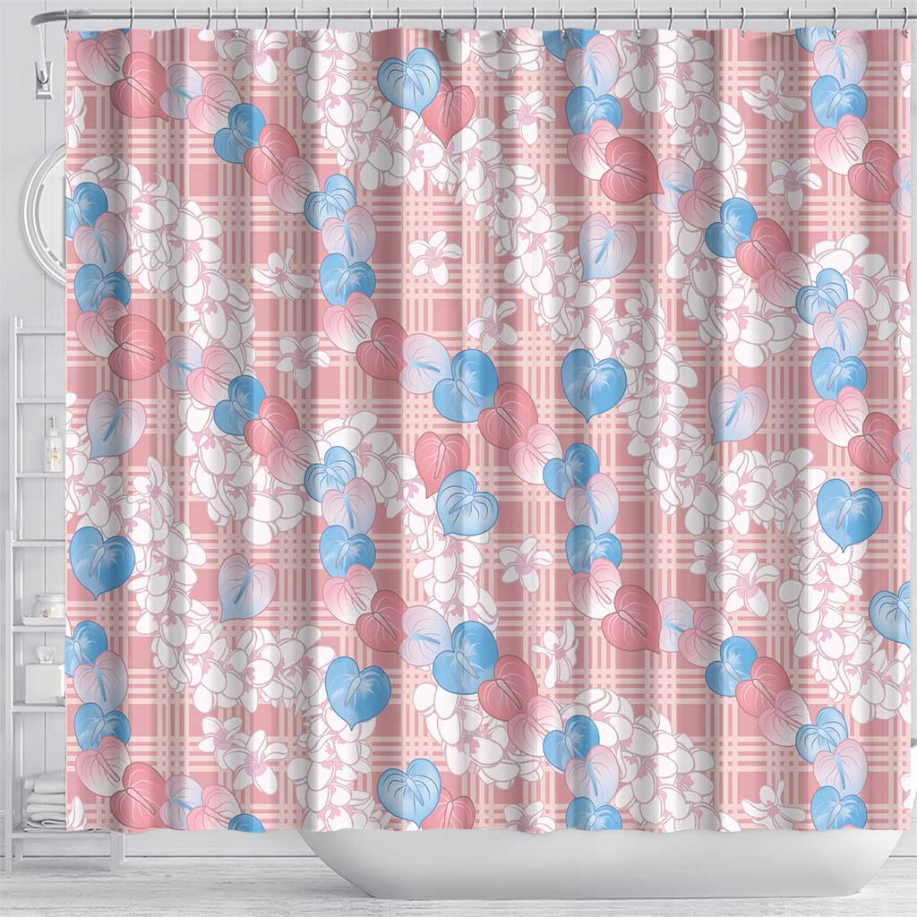 Anthurium Plumeria Lei Pastel Shower Curtain Pink Hawaiian Splendid Palaka