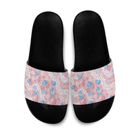 Anthurium Plumeria Lei Pastel Slide Sandals Pink Hawaiian Splendid Palaka