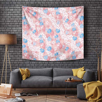 Anthurium Plumeria Lei Pastel Tapestry Pink Hawaiian Splendid Palaka LT01 Pink - Polynesian Pride