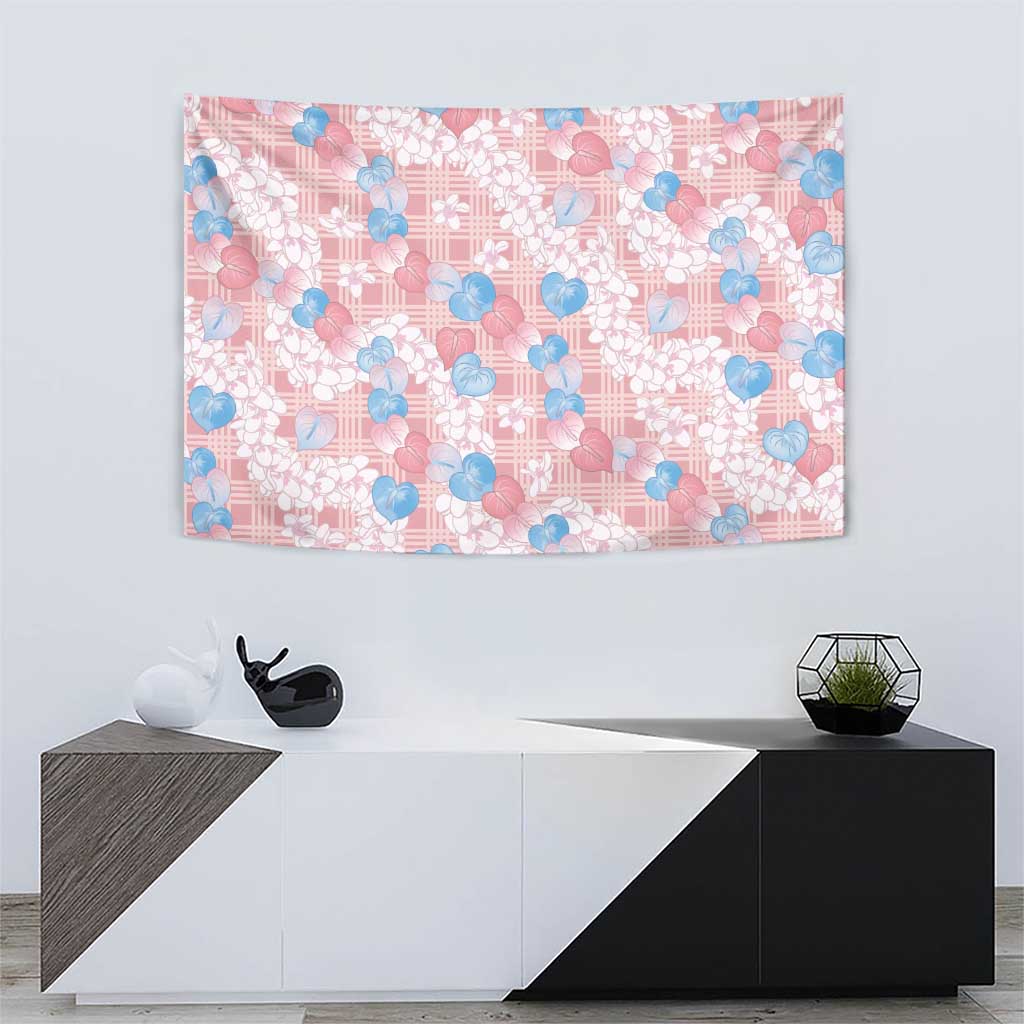 Anthurium Plumeria Lei Pastel Tapestry Pink Hawaiian Splendid Palaka LT01 - Polynesian Pride