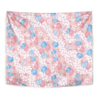 Anthurium Plumeria Lei Pastel Tapestry Pink Hawaiian Splendid Palaka LT01 - Polynesian Pride