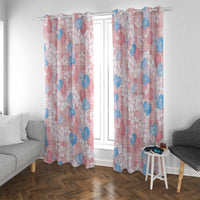 Anthurium Plumeria Lei Pastel Window Curtain Pink Hawaiian Splendid Palaka