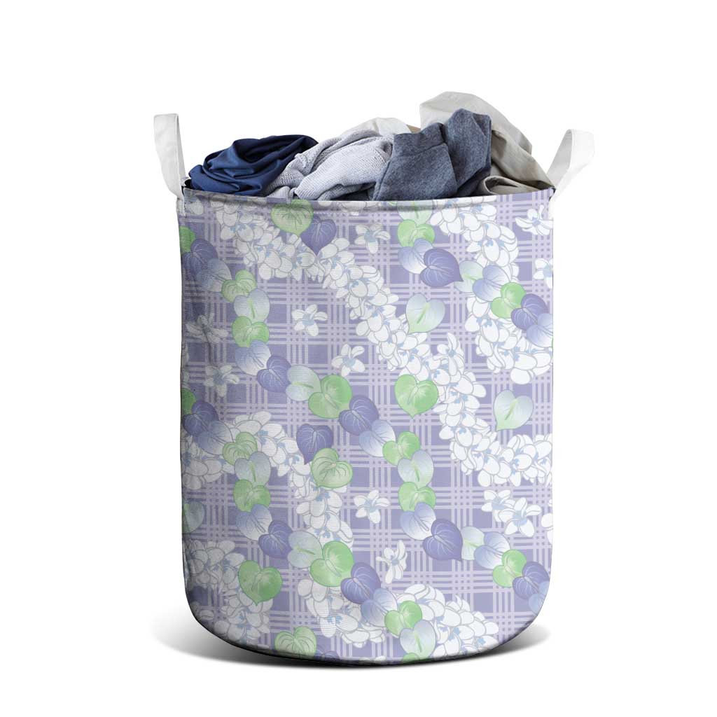 Anthurium Plumeria Lei Pastel Laundry Basket Purple Hawaiian Splendid Palaka