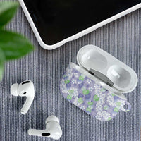 Anthurium Plumeria Lei Pastel AirPods Case Purple Hawaiian Splendid Palaka LT01 - Polynesian Pride