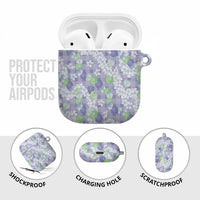 Anthurium Plumeria Lei Pastel AirPods Case Purple Hawaiian Splendid Palaka LT01 - Polynesian Pride