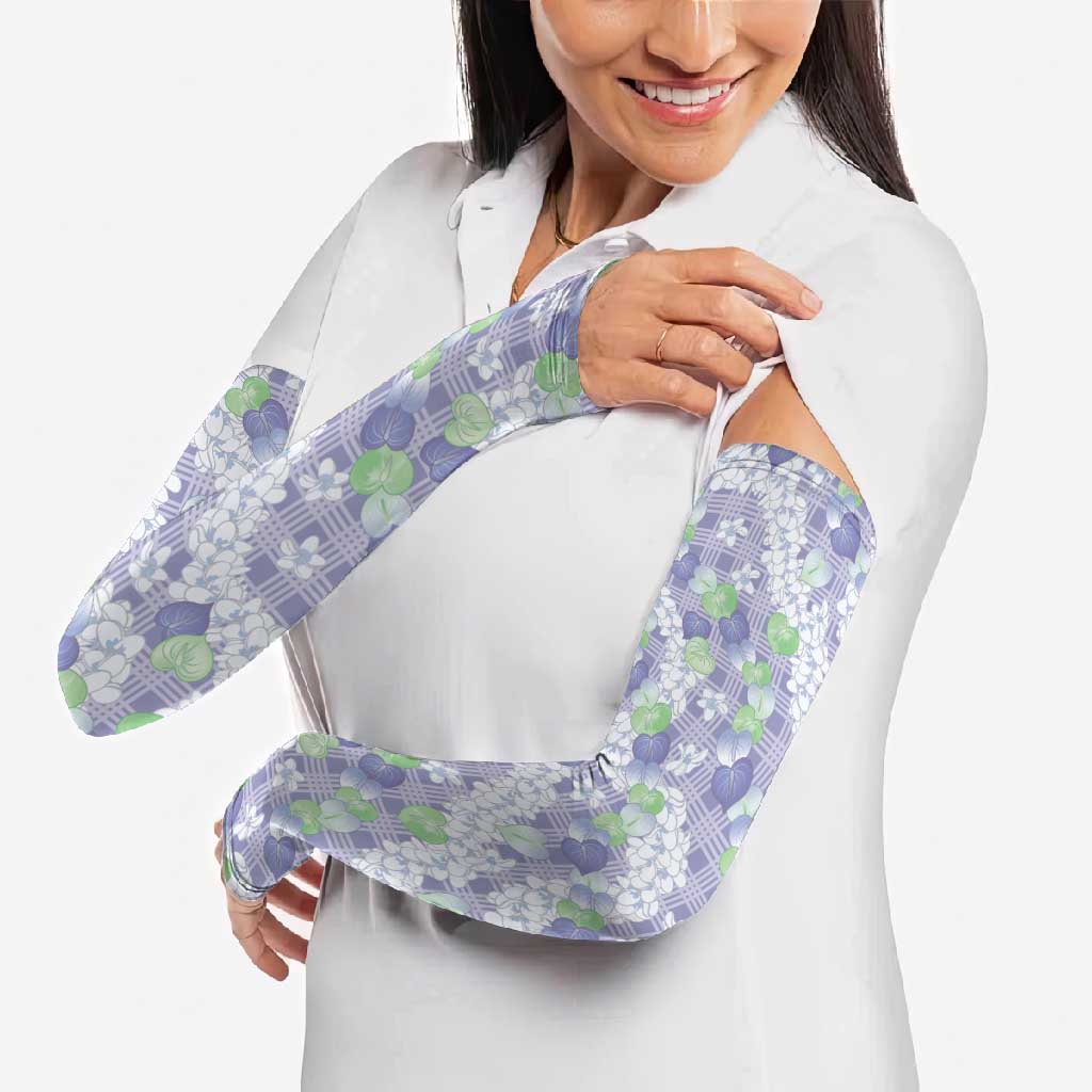 Anthurium Plumeria Lei Pastel Arm Sleeves Purple Hawaiian Splendid Palaka
