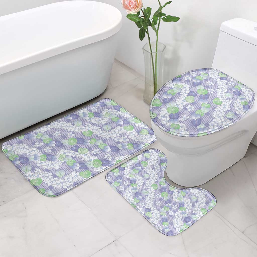 Anthurium Plumeria Lei Pastel Bathroom Set Purple Hawaiian Splendid Palaka