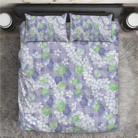 Anthurium Plumeria Lei Pastel Bedding Set Purple Hawaiian Splendid Palaka