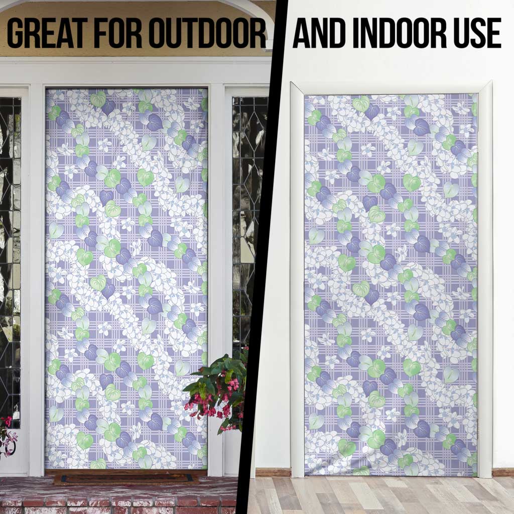 Anthurium Plumeria Lei Pastel Door Cover Purple Hawaiian Splendid Palaka