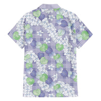 Anthurium Plumeria Lei Pastel Family Matching Off Shoulder Maxi Dress and Hawaiian Shirt Purple Hawaiian Splendid Palaka LT01 - Polynesian Pride